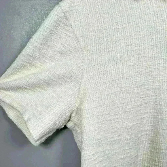 ZARA Cabana Resort Relaxed Button Up Collared Textured Linen Look Top Women XL - Picture 5 of 10